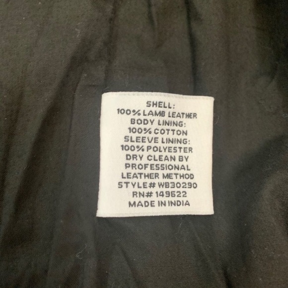 Walter Baker Black and Silver Lamb Skin Leather Motorcycle Jacket - Picture 7 of 12